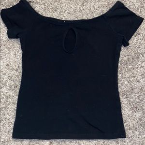 Express off the shoulder cropped shirt